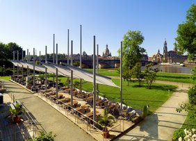Biergarten Elbsegler im Bilderberg Bellevue Dresden, Foto: Matthias Hamel
